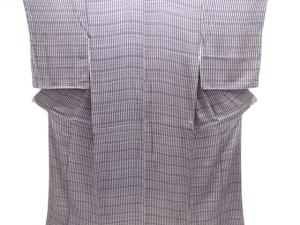 大正ロマン　紋錦紗格子模様着物